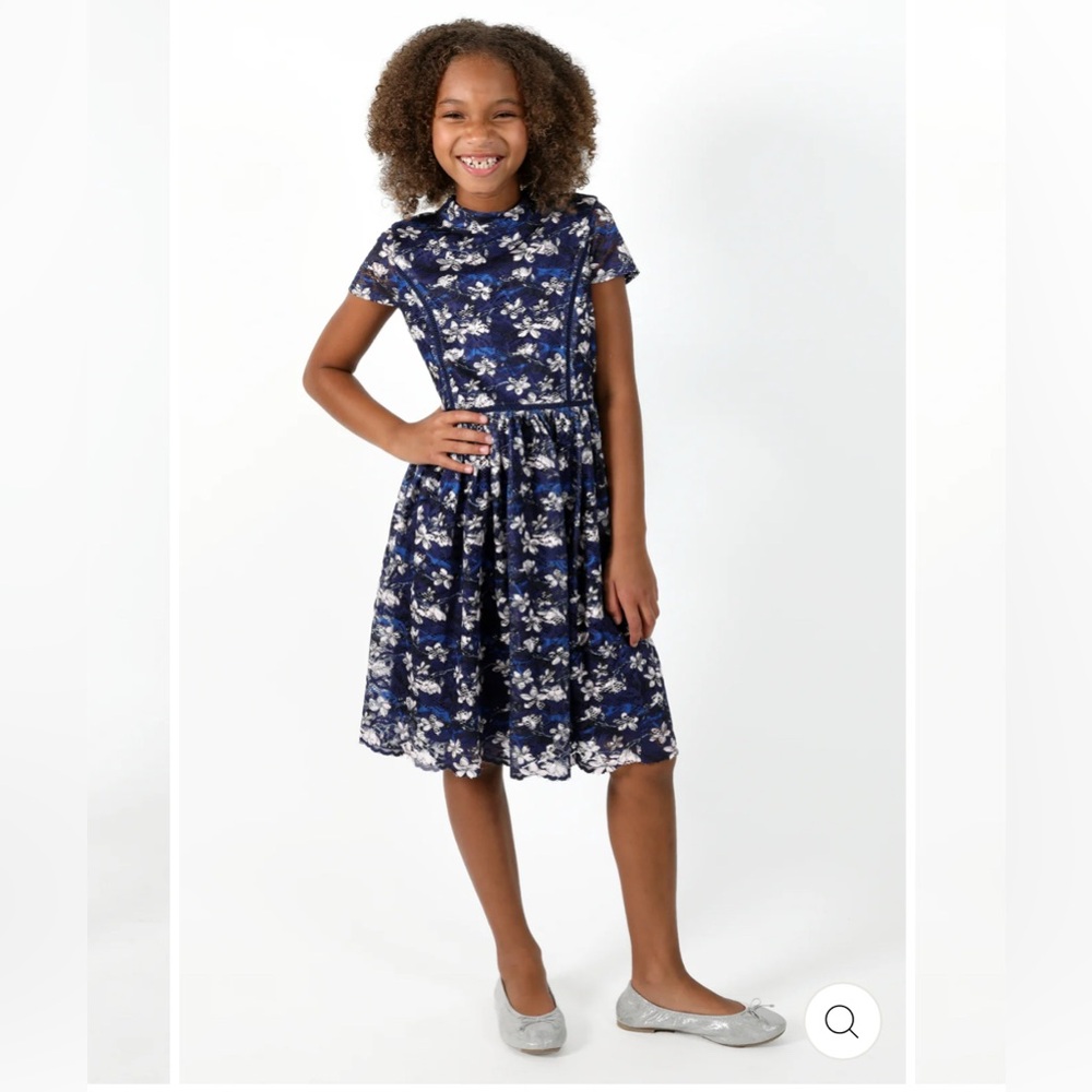 NWT BLUSH BY US ANGELS Navy Floral GIRLS Dress